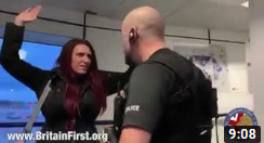 Armed police arrest Jayda Fransen in #FascistUK at Gatwick Airport for allegedly breaching bail!